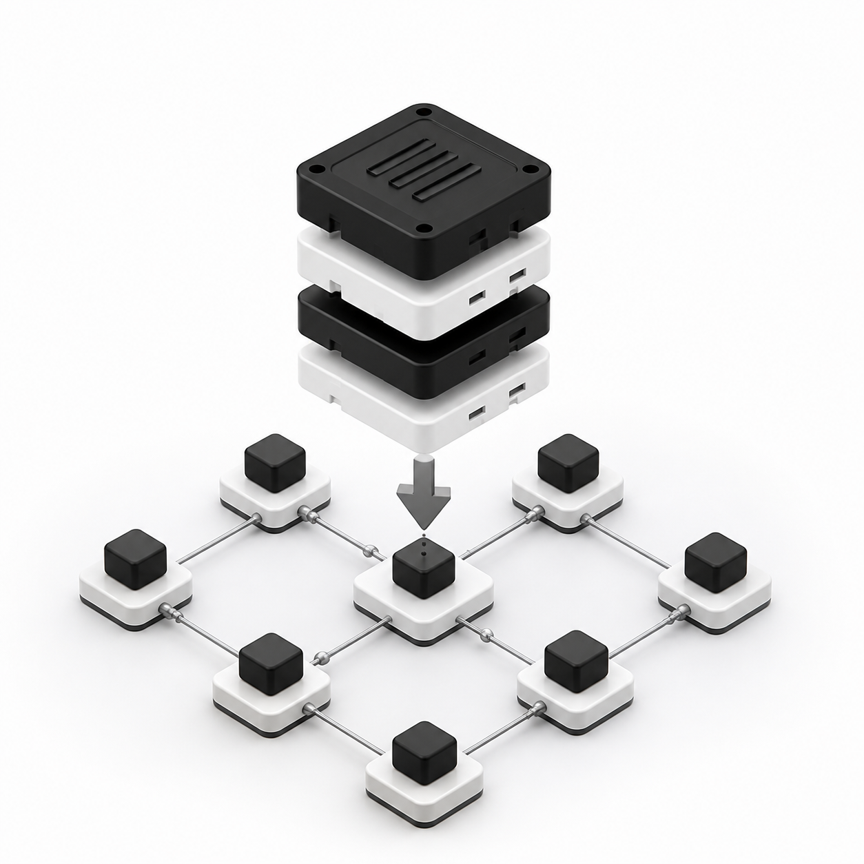 A smart contract being deployed to a blockchain network